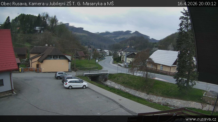 Obec Rusava - Kamera u Jubilejní ZŠ T. G. Masaryka a MŠ - 16.4.2026 v 20:00