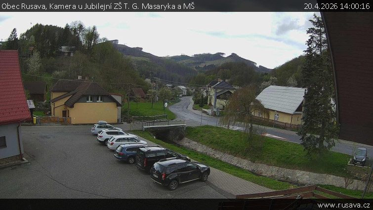 Obec Rusava - Kamera u Jubilejní ZŠ T. G. Masaryka a MŠ - 20.4.2026 v 14:00