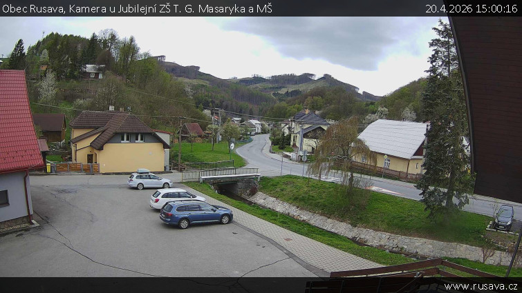 Obec Rusava - Kamera u Jubilejní ZŠ T. G. Masaryka a MŠ - 20.4.2026 v 15:00