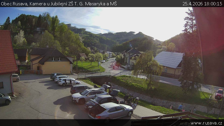 Obec Rusava - Kamera u Jubilejní ZŠ T. G. Masaryka a MŠ - 25.4.2026 v 18:00