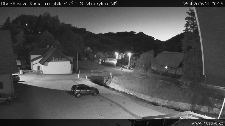 Obec Rusava - Kamera u Jubilejní ZŠ T. G. Masaryka a MŠ - 25.4.2026 v 21:00