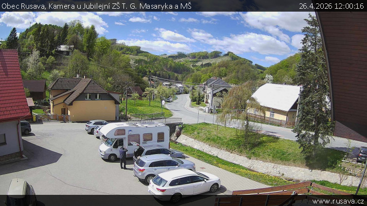 Obec Rusava - Kamera u Jubilejní ZŠ T. G. Masaryka a MŠ - 26.4.2026 v 12:00