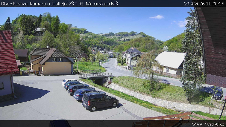 Obec Rusava - Kamera u Jubilejní ZŠ T. G. Masaryka a MŠ - 29.4.2026 v 11:00