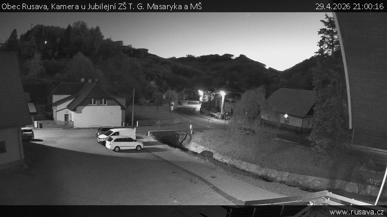 Obec Rusava - Kamera u Jubilejní ZŠ T. G. Masaryka a MŠ - 29.4.2026 v 21:00