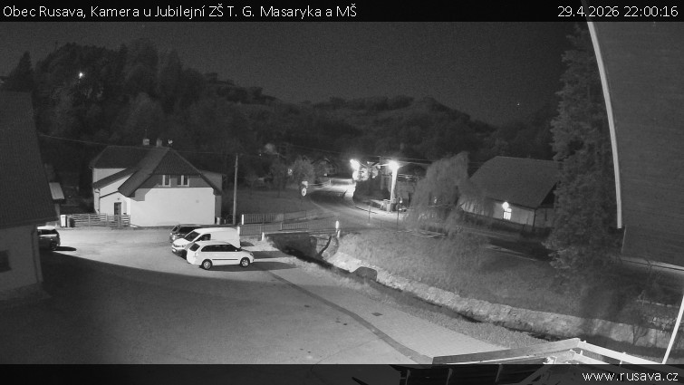 Obec Rusava - Kamera u Jubilejní ZŠ T. G. Masaryka a MŠ - 29.4.2026 v 22:00