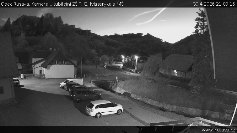 Obec Rusava - Kamera u Jubilejní ZŠ T. G. Masaryka a MŠ - 30.4.2026 v 21:00