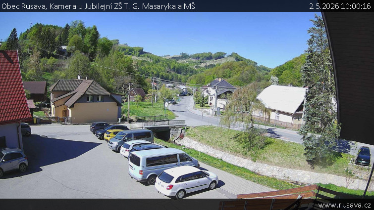 Obec Rusava - Kamera u Jubilejní ZŠ T. G. Masaryka a MŠ - 2.5.2026 v 10:00