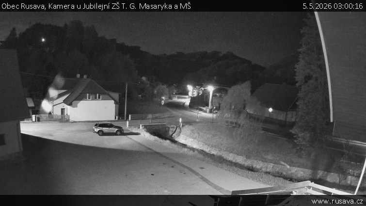 Obec Rusava - Kamera u Jubilejní ZŠ T. G. Masaryka a MŠ - 5.5.2026 v 03:00