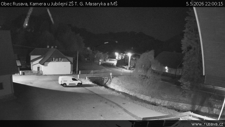 Obec Rusava - Kamera u Jubilejní ZŠ T. G. Masaryka a MŠ - 5.5.2026 v 22:00