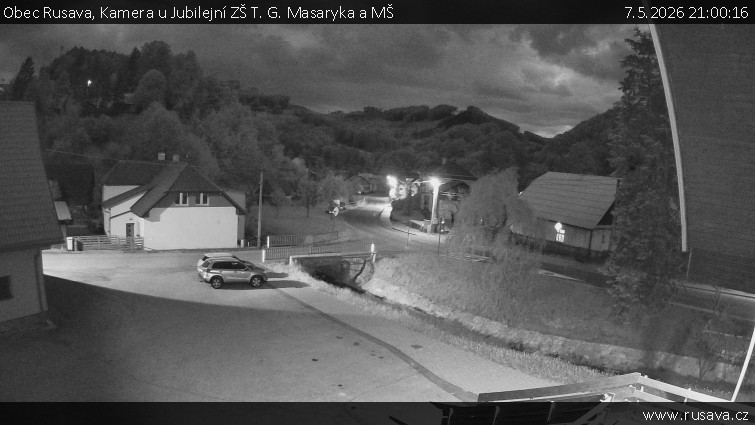 Obec Rusava - Kamera u Jubilejní ZŠ T. G. Masaryka a MŠ - 7.5.2026 v 21:00