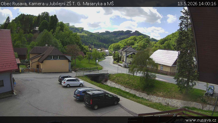 Obec Rusava - Kamera u Jubilejní ZŠ T. G. Masaryka a MŠ - 13.5.2026 v 14:00