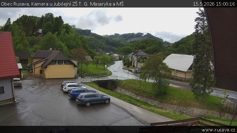 Obec Rusava - Kamera u Jubilejní ZŠ T. G. Masaryka a MŠ - 15.5.2026 v 15:00