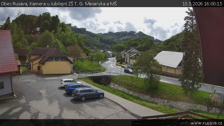 Obec Rusava - Kamera u Jubilejní ZŠ T. G. Masaryka a MŠ - 15.5.2026 v 16:00