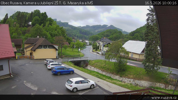 Obec Rusava - Kamera u Jubilejní ZŠ T. G. Masaryka a MŠ - 16.5.2026 v 10:00
