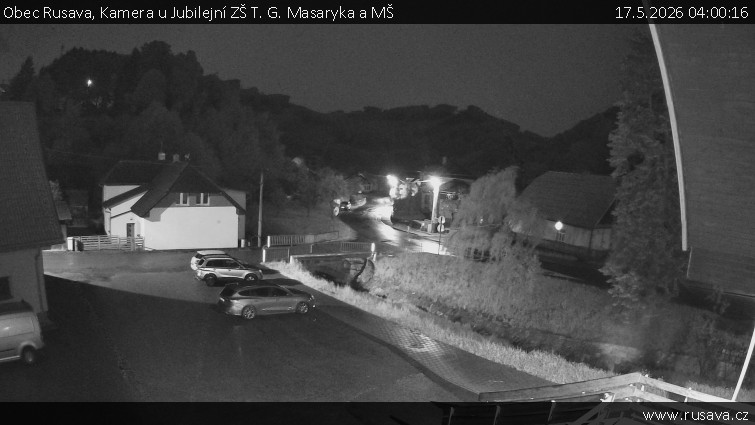 Obec Rusava - Kamera u Jubilejní ZŠ T. G. Masaryka a MŠ - 17.5.2026 v 04:00