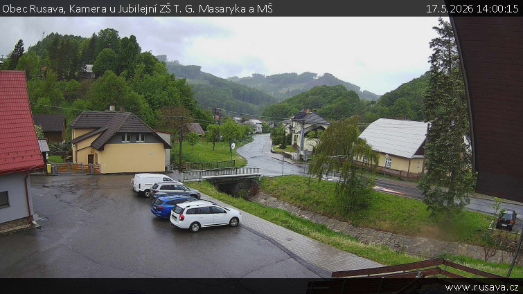 Obec Rusava - Kamera u Jubilejní ZŠ T. G. Masaryka a MŠ - 17.5.2026 v 14:00