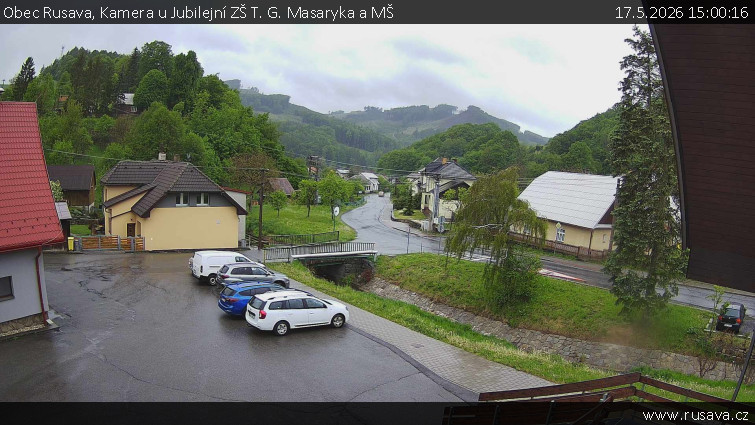 Obec Rusava - Kamera u Jubilejní ZŠ T. G. Masaryka a MŠ - 17.5.2026 v 15:00