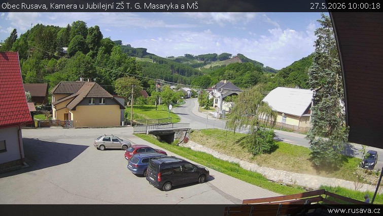Obec Rusava - Kamera u Jubilejní ZŠ T. G. Masaryka a MŠ - 27.5.2026 v 10:00