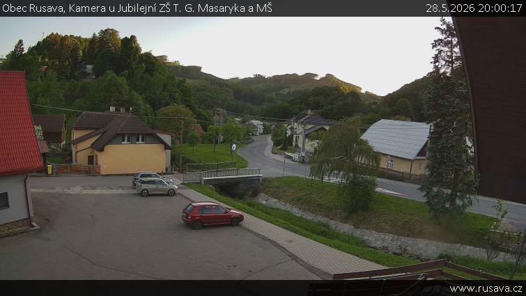 Obec Rusava - Kamera u Jubilejní ZŠ T. G. Masaryka a MŠ - 28.5.2026 v 20:00