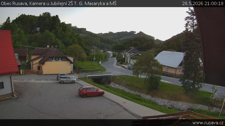 Obec Rusava - Kamera u Jubilejní ZŠ T. G. Masaryka a MŠ - 28.5.2026 v 21:00