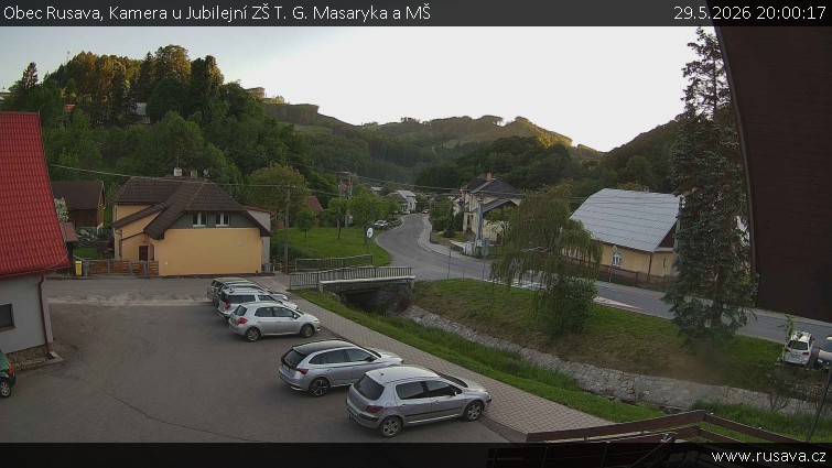 Obec Rusava - Kamera u Jubilejní ZŠ T. G. Masaryka a MŠ - 29.5.2026 v 20:00