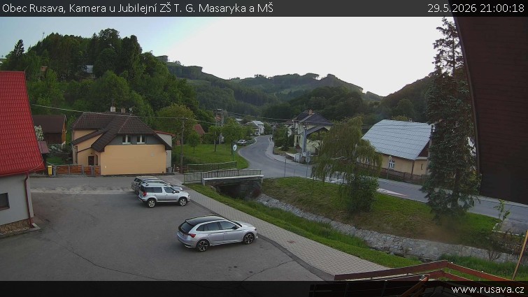 Obec Rusava - Kamera u Jubilejní ZŠ T. G. Masaryka a MŠ - 29.5.2026 v 21:00