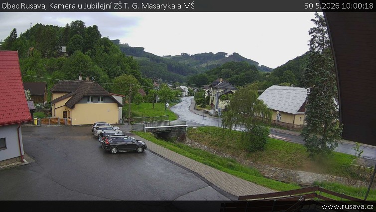 Obec Rusava - Kamera u Jubilejní ZŠ T. G. Masaryka a MŠ - 30.5.2026 v 10:00