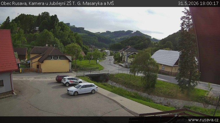 Obec Rusava - Kamera u Jubilejní ZŠ T. G. Masaryka a MŠ - 31.5.2026 v 18:00