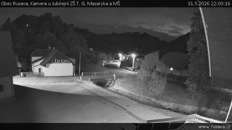 Obec Rusava - Kamera u Jubilejní ZŠ T. G. Masaryka a MŠ - 31.5.2026 v 22:00