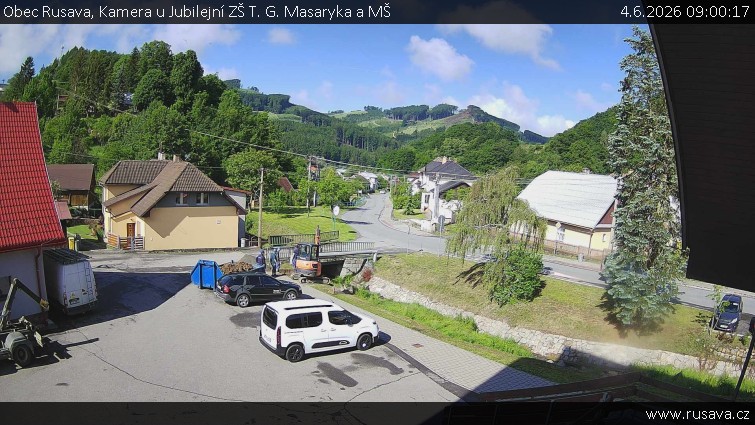 Obec Rusava - Kamera u Jubilejní ZŠ T. G. Masaryka a MŠ - 4.6.2026 v 09:00