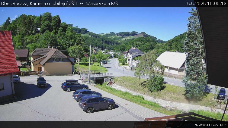 Obec Rusava - Kamera u Jubilejní ZŠ T. G. Masaryka a MŠ - 6.6.2026 v 10:00
