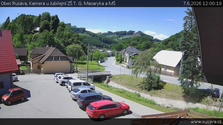 Obec Rusava - Kamera u Jubilejní ZŠ T. G. Masaryka a MŠ - 7.6.2026 v 12:00