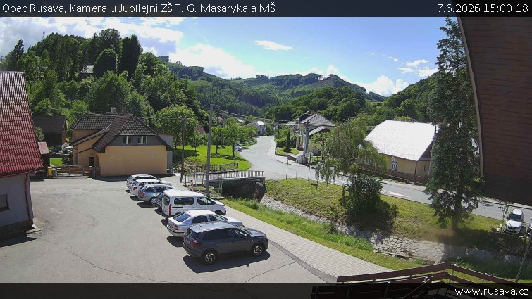 Obec Rusava - Kamera u Jubilejní ZŠ T. G. Masaryka a MŠ - 7.6.2026 v 15:00