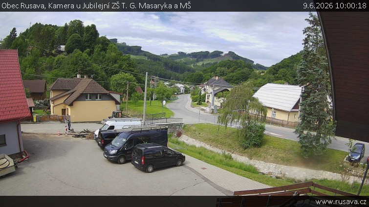 Obec Rusava - Kamera u Jubilejní ZŠ T. G. Masaryka a MŠ - 9.6.2026 v 10:00