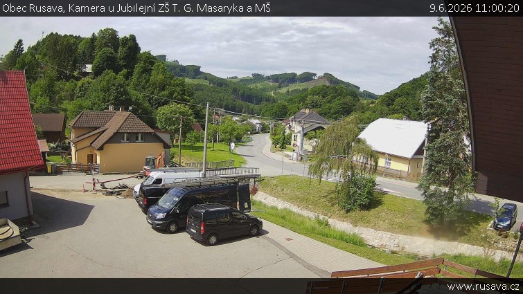 Obec Rusava - Kamera u Jubilejní ZŠ T. G. Masaryka a MŠ - 9.6.2026 v 11:00