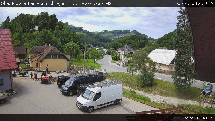 Obec Rusava - Kamera u Jubilejní ZŠ T. G. Masaryka a MŠ - 9.6.2026 v 12:00