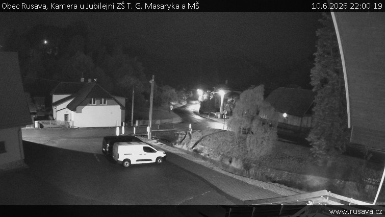 Obec Rusava - Kamera u Jubilejní ZŠ T. G. Masaryka a MŠ - 10.6.2026 v 22:00