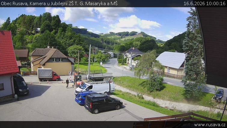 Obec Rusava - Kamera u Jubilejní ZŠ T. G. Masaryka a MŠ - 16.6.2026 v 10:00