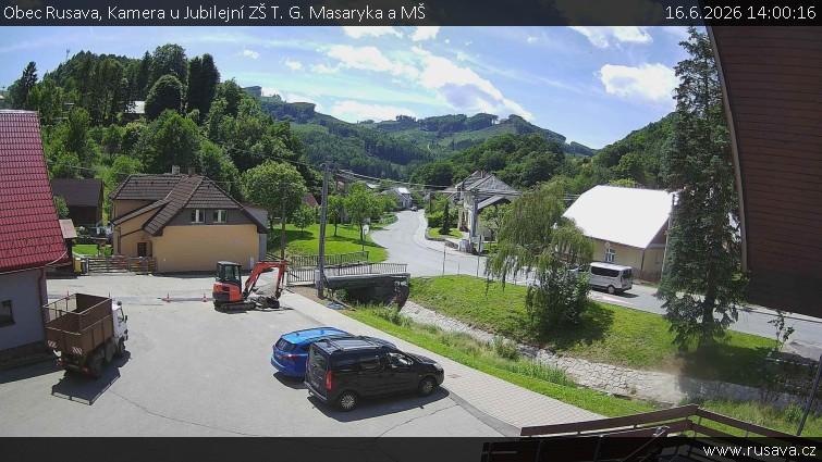 Obec Rusava - Kamera u Jubilejní ZŠ T. G. Masaryka a MŠ - 16.6.2026 v 14:00