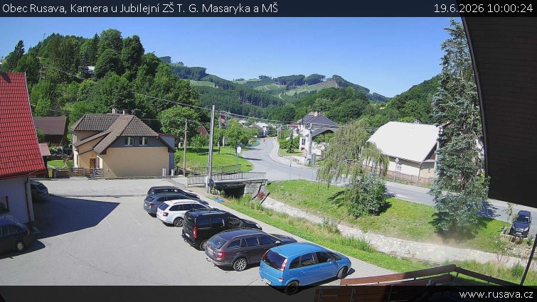 Obec Rusava - Kamera u Jubilejní ZŠ T. G. Masaryka a MŠ - 19.6.2026 v 10:00