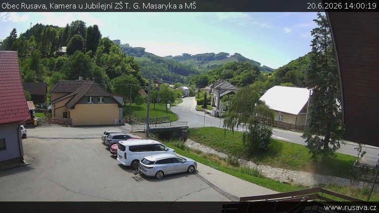 Obec Rusava - Kamera u Jubilejní ZŠ T. G. Masaryka a MŠ - 20.6.2026 v 14:00