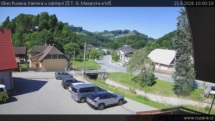 Obec Rusava - Kamera u Jubilejní ZŠ T. G. Masaryka a MŠ - 21.6.2026 v 10:00