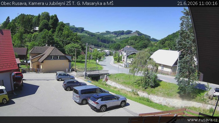 Obec Rusava - Kamera u Jubilejní ZŠ T. G. Masaryka a MŠ - 21.6.2026 v 11:00