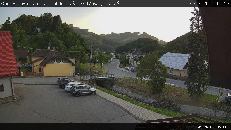 Obec Rusava - Kamera u Jubilejní ZŠ T. G. Masaryka a MŠ - 29.6.2026 v 20:00