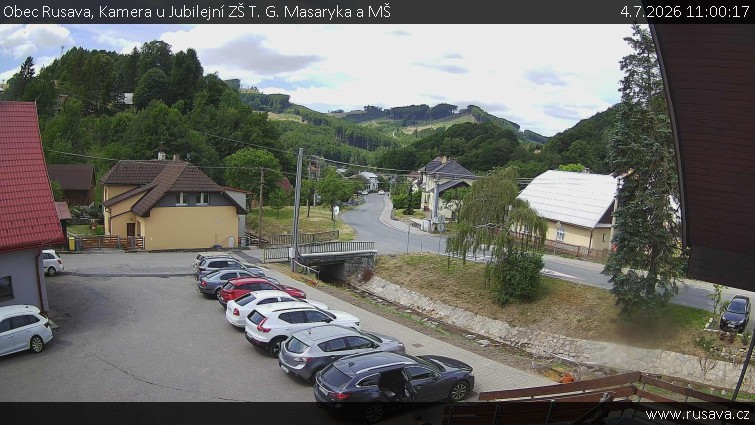 Obec Rusava - Kamera u Jubilejní ZŠ T. G. Masaryka a MŠ - 4.7.2026 v 11:00