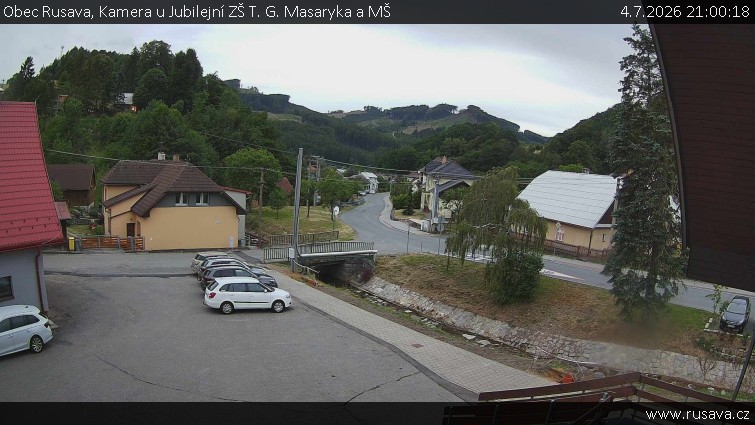 Obec Rusava - Kamera u Jubilejní ZŠ T. G. Masaryka a MŠ - 4.7.2026 v 21:00