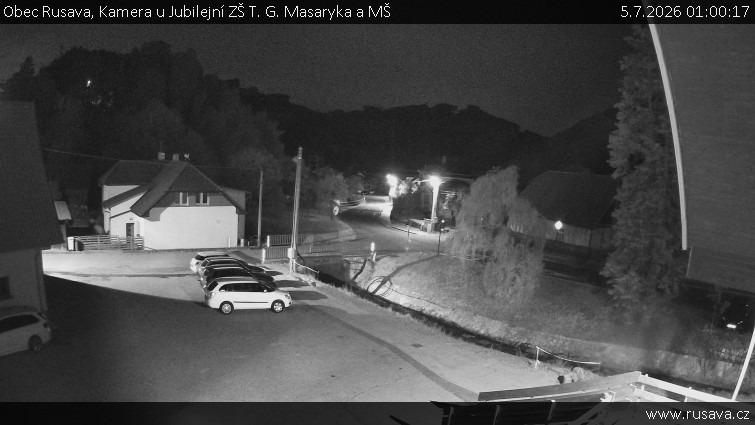 Obec Rusava - Kamera u Jubilejní ZŠ T. G. Masaryka a MŠ - 5.7.2026 v 01:00