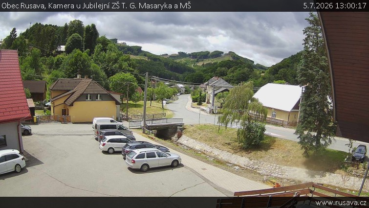 Obec Rusava - Kamera u Jubilejní ZŠ T. G. Masaryka a MŠ - 5.7.2026 v 13:00