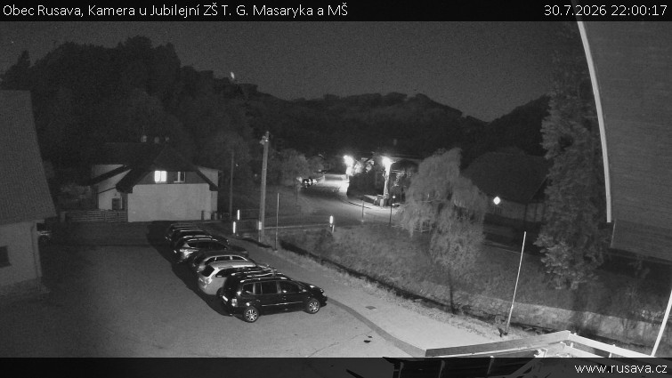 Obec Rusava - Kamera u Jubilejní ZŠ T. G. Masaryka a MŠ - 30.7.2026 v 22:00