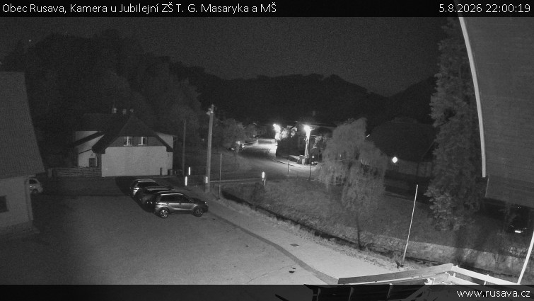Obec Rusava - Kamera u Jubilejní ZŠ T. G. Masaryka a MŠ - 5.8.2026 v 22:00